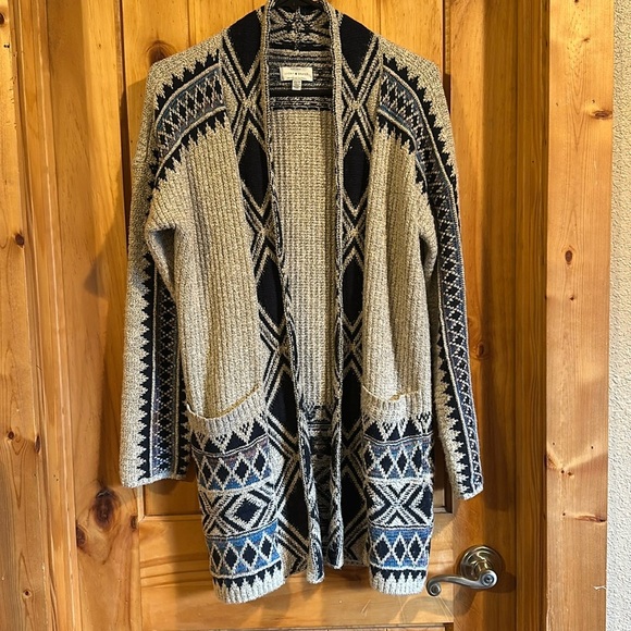 Lucky Brand Aztec Longline Cardigan Sweater - Picture 1 of 9